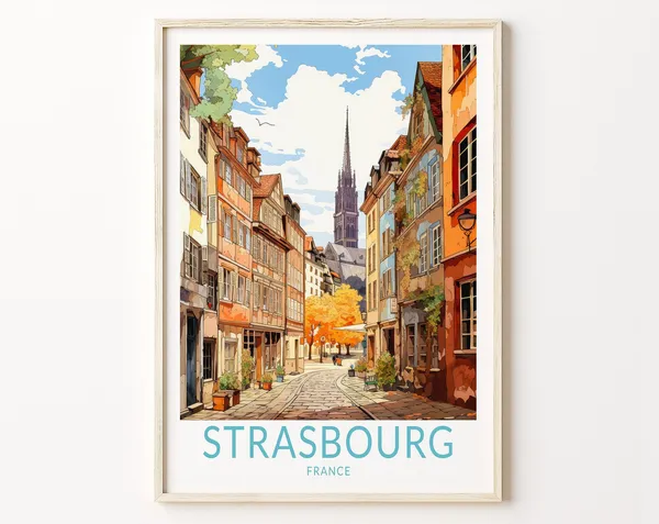 Strasbourg France Travel Poster, City Wall Art