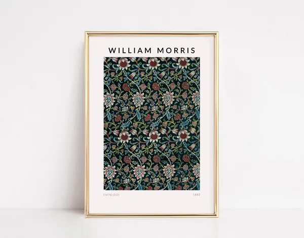 William Morris Exhibition Poster, Evenlode Pattern Art Print