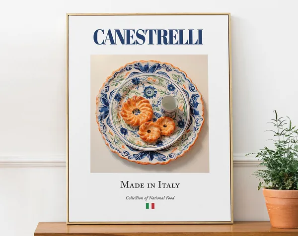 Canestrelli On Maiolica Tile Plate, Italian Food Poster