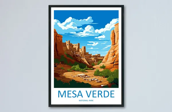 Mesa Verde National Park Travel Poster, Colorado Art