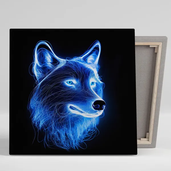 Neon Wolf Wall Art Print, Colorful Wildlife Decor