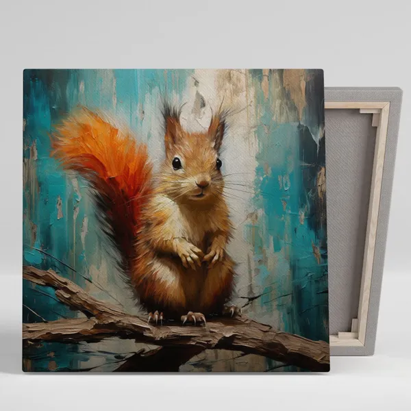 Squirrel Minimalist Art Print, Modern Animal Decor