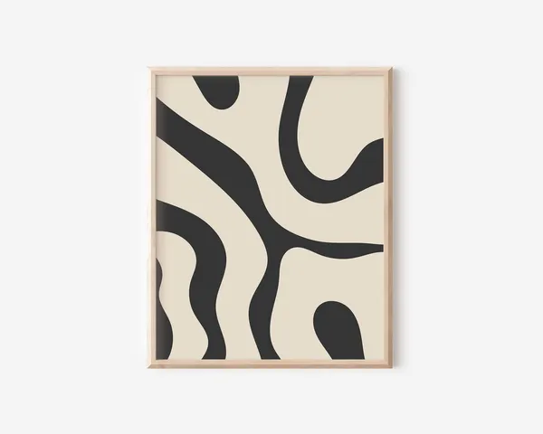 Japandi Neutral Abstract Wall Art Print, Minimalist