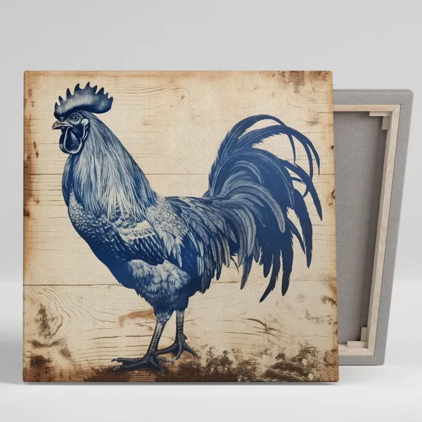 Rooster Farmhouse Wall Art Print, Rustic Animal Decor