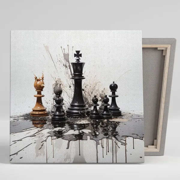 Abstract Chess Minimalist Art Print, Bedroom Decor
