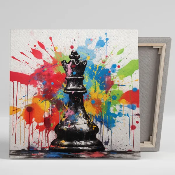 Colorful Chess Art Print, Minimalist Wall Decor