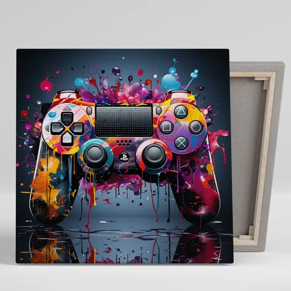 Retro Gaming Joystick Mosaic Art Poster Print