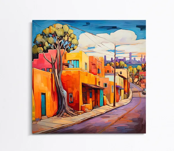 Santa Fe Street Art Print, New Mexico Decor