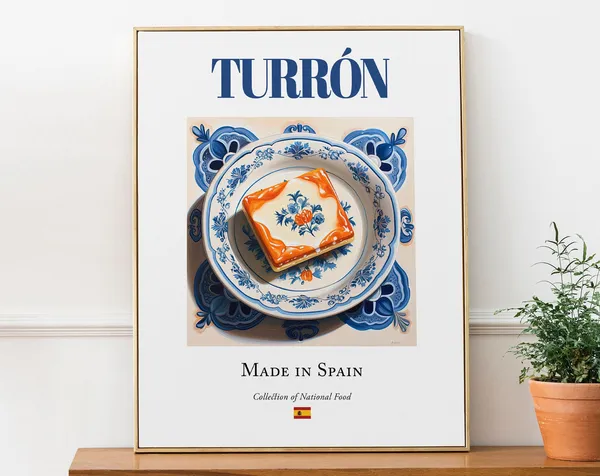 Maiolica Tile Plate, Traditional Spanish Food Art Print
