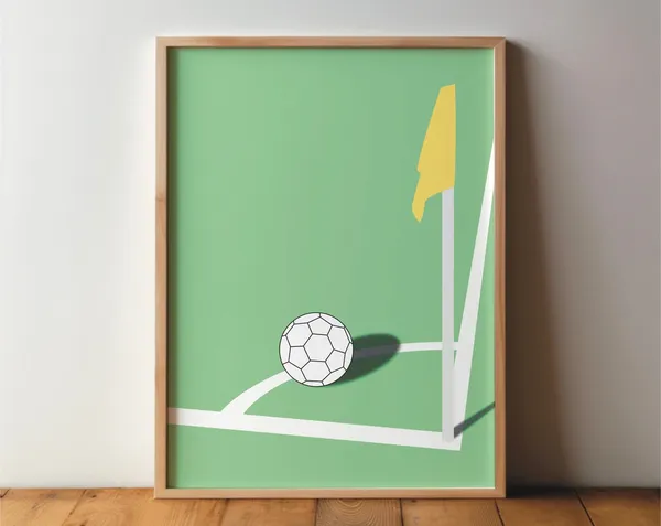 Soccer Corner Sports Field Scene Art Print