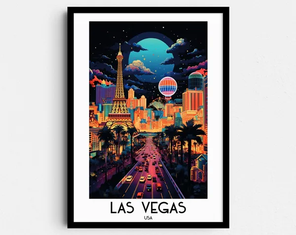 Las Vegas Travel Poster, North America Home Decor