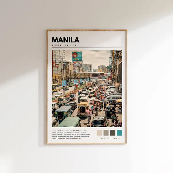Manila Philippines Travel Poster, City Wall Print