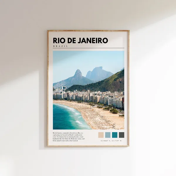 Rio De Janeiro Travel Poster, Latin America Wall Decor