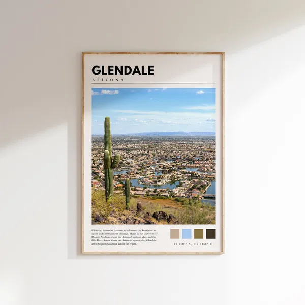Glendale Arizona Travel Poster, Home Decor Art