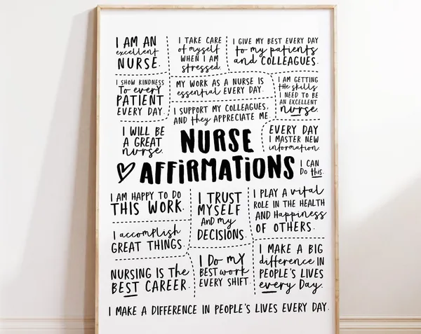 Nurse Daily Affirmations Typography Art Print