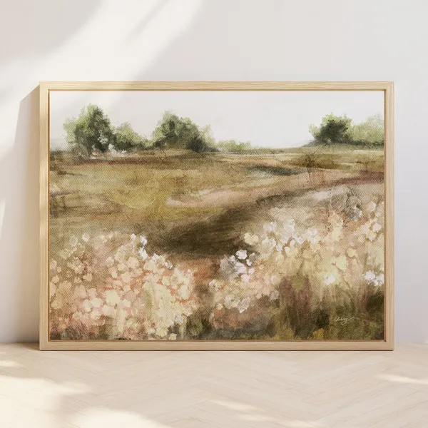 Summer Field Landscape Art Print, Cottage Scenery