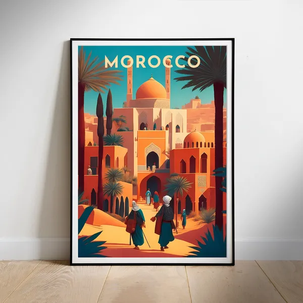 Morocco Travel Poster, Cultural Wall Art Print