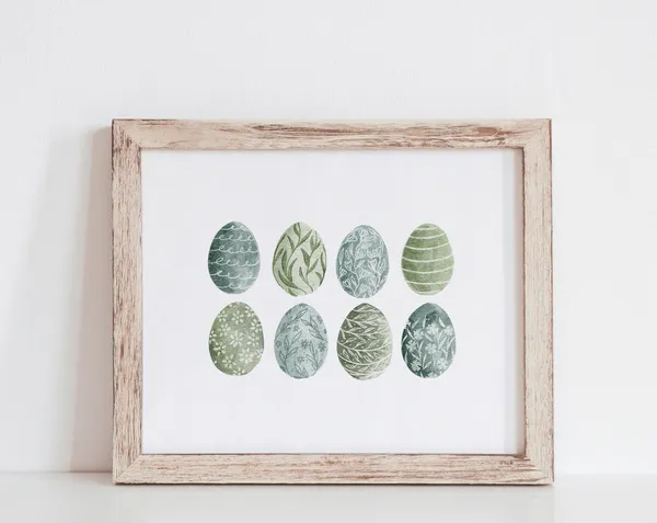 Easter Eggs Watercolour Painting, Spring Art Print