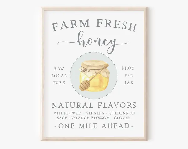 Farm Fresh Honey Summer Farmhouse Kitchen Art Print