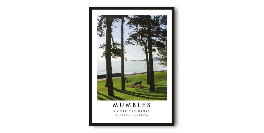 Mumbles Travel Poster, Gower Peninsula Art Print