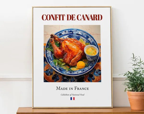 Confit De Canard on Maiolica Tile Plate, Food Poster