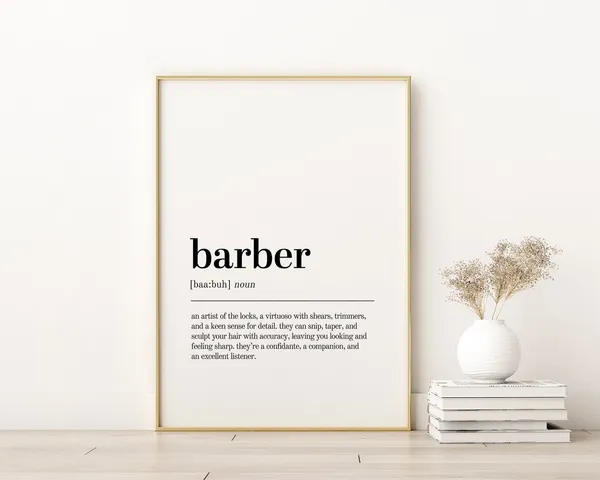 Barber Definition Print, Minimalist Modern Quote Art