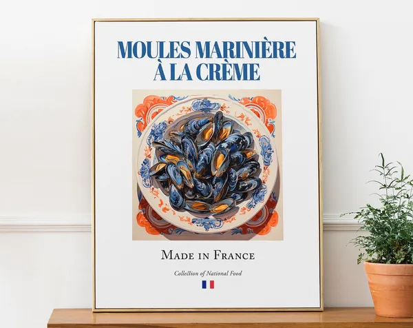 Moules Marinire La Crme On Maiolica Tile Plate, Poster