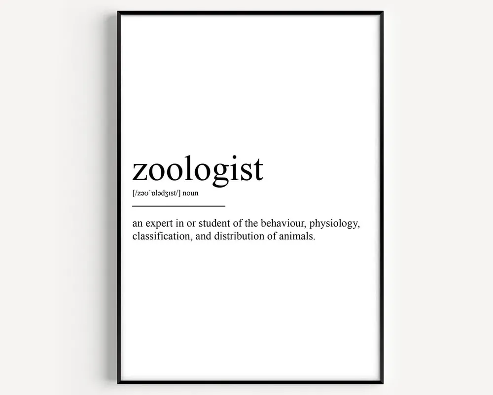 Zoologist Definition Poster