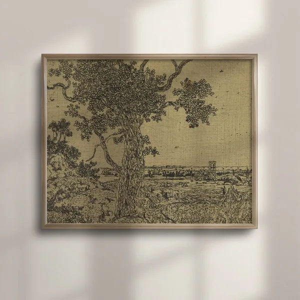 Botanical Sketch Moody Landscape Art Print