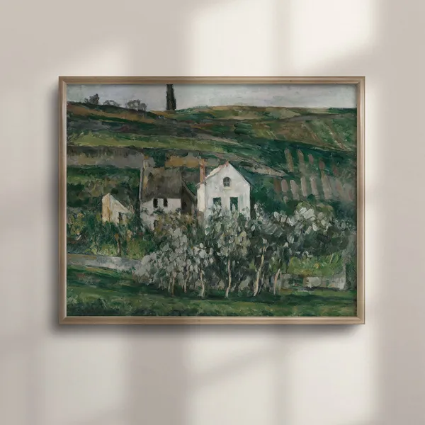 Antique Landscape Painting, Vintage French Country Art Print
