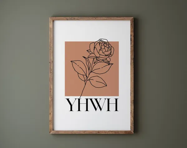 YHWH Christian Hebrew Names of God Art Print