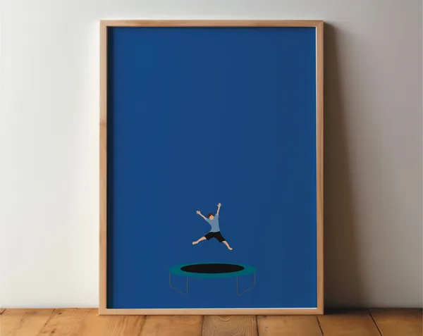 Trampoline Bounce Springer Sports Friends Art Print