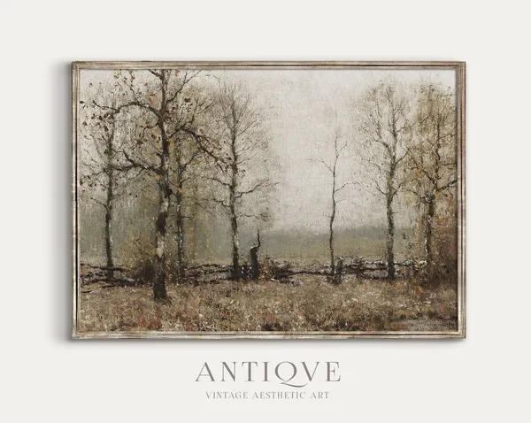Autumn Woods - Moody Rustic Art