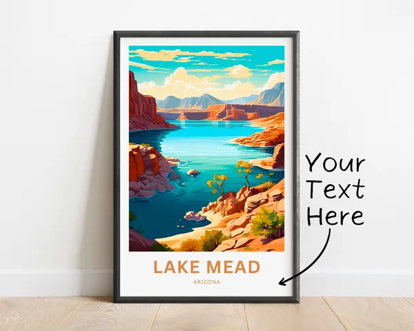 Personalized Lake Mead Travel Poster, Arizona Wall Art