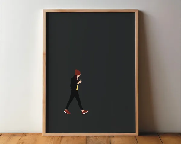 Woman With Coffee, Red Hat Illustration Art Print