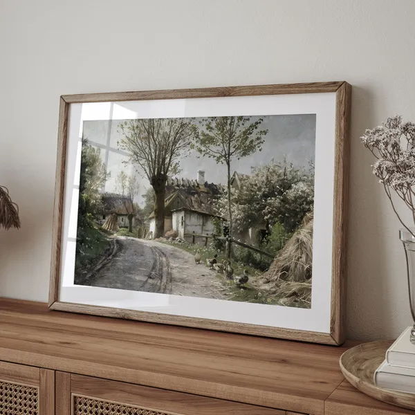 Country Road Vintage Oil Painting Poster Print