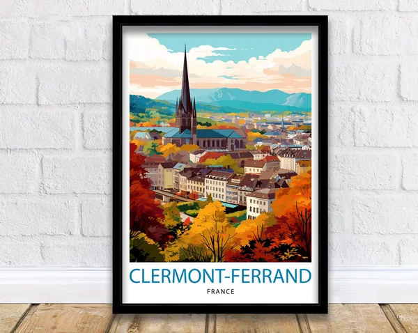 Clermont-Ferrand France Travel Poster, Europe