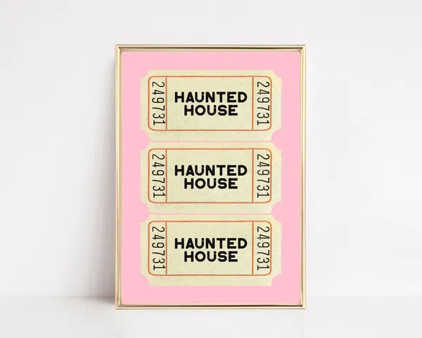 Pink Halloween Decor Haunted House Travel Poster