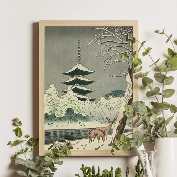 Sarusawa Pond Ukiyo-E Style Japanese Travel Poster