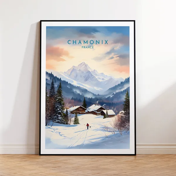 Chamonix Travel Poster, France Home Decor