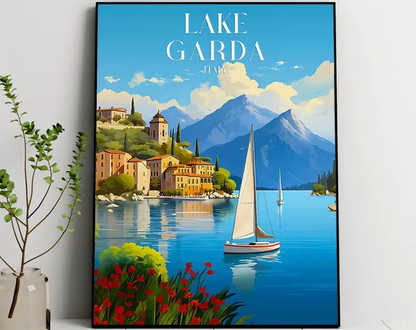 Lake Garda Italy Travel Poster