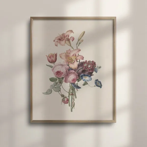 Georgian Floral Botanical Watercolor Art Print