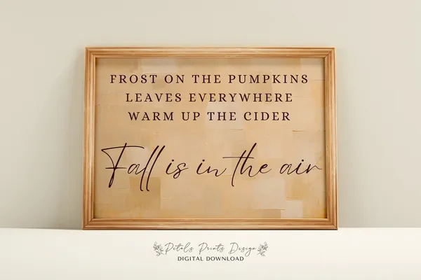 Rustic Fall Sign Autumn Wall Decor, Art Print