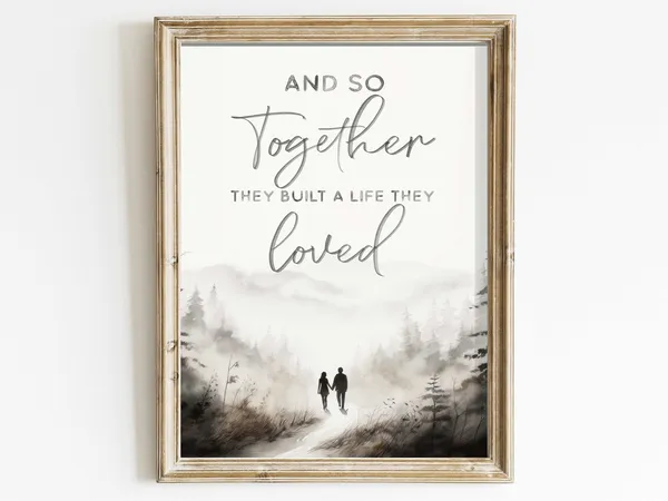 Love Quote Art Print, Couples Watercolor Quote