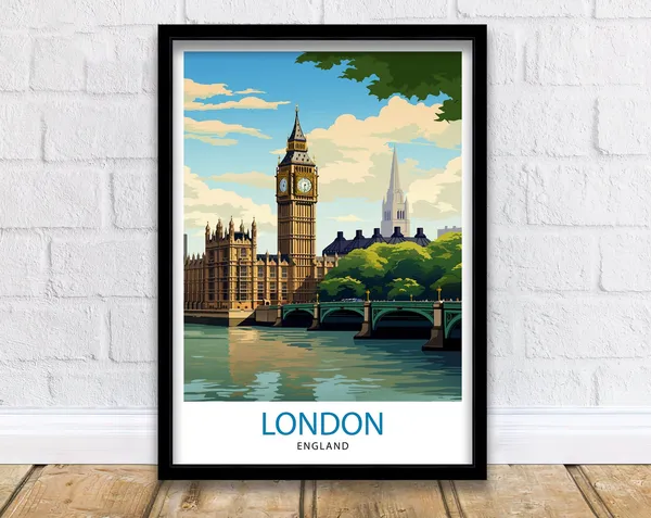 London Travel Poster, UK Home Decor Print