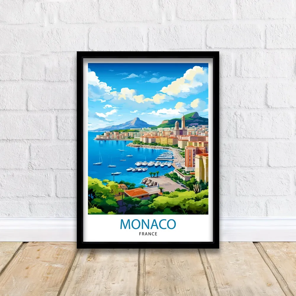 Monaco Travel Poster Wall Art Print - Image 2