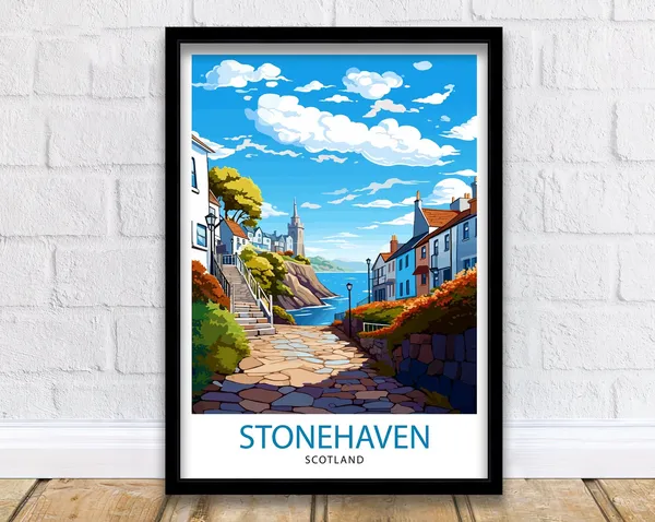 Stonehaven Scotland Travel Poster, Europe Wall Decor