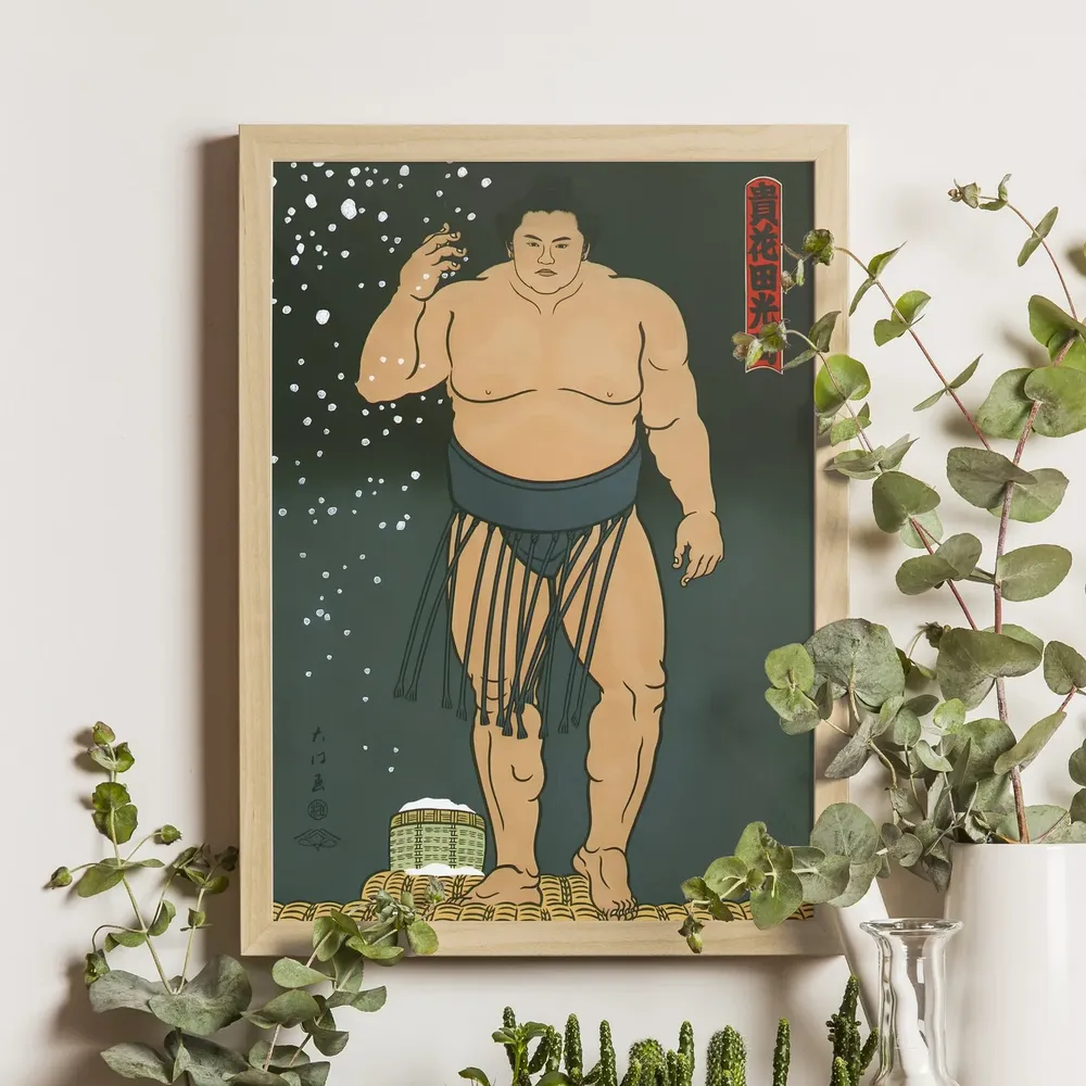 Takahanada Sumo Wrestler Ukiyo-e Travel Poster