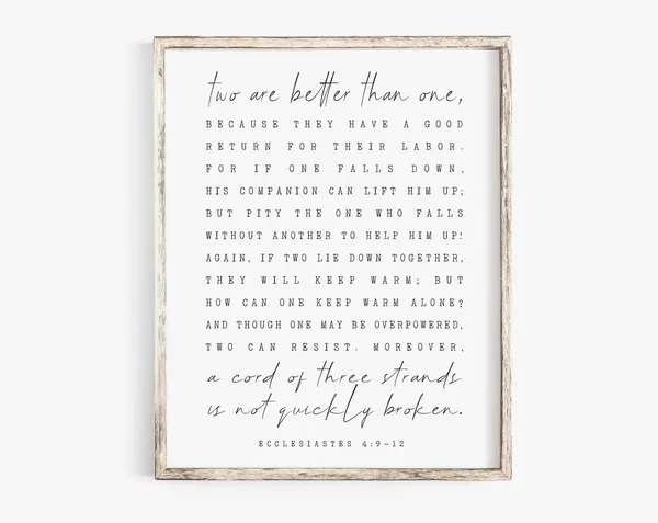 Two Are Better Than One Bible Verse Art Print