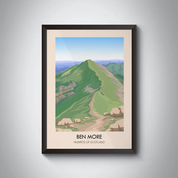 Ben More Vintage Travel Poster, Scottish Highlands